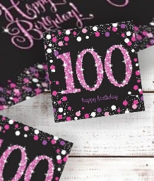 Pink Sparkle 100th Party Supplies | Balloon | Decoration | Pack